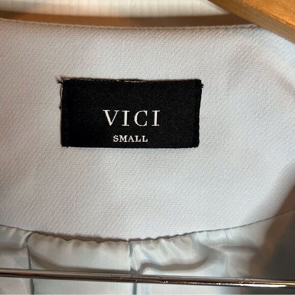 VICI Small Light Blue Beautiful Blazer With Pockets. Chic and Fun. EUC. - Picture 2 of 5